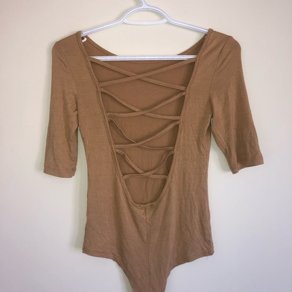 Light Coffee Bodysuit Top - Picture 3 of 3